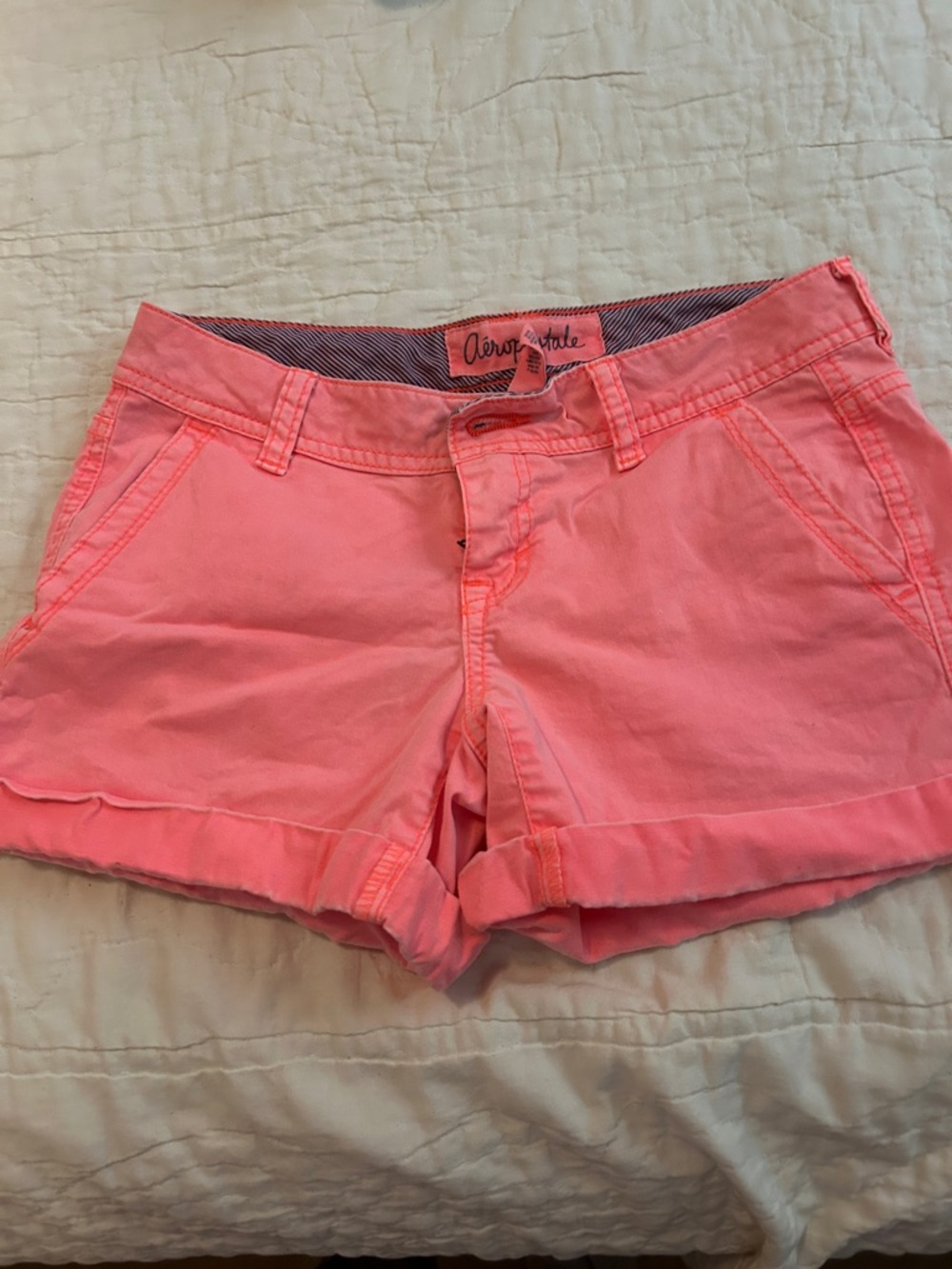 Aeropostale Coral Pink Cotton Jean Shorts junior sz 000